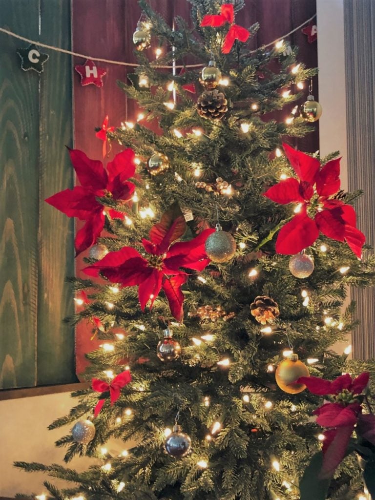 poinsettia christmas tree